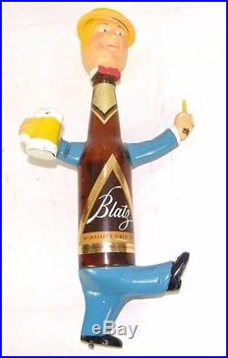 Vintage Blatz Beer Bottle Can Marching Advertising Sign Set Vacuform Plastic HTF