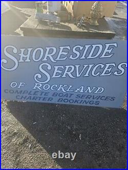 Vintage Boat Yard Sign Repairs Dealership Sign Rockland Maine Nautical