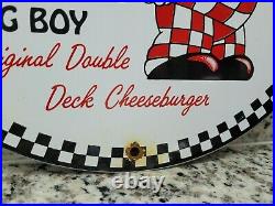 Vintage Bobs Burgers Porcelain Sign Drive In Diner Fast Food Hamburger Big Boy