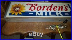 Vintage Borden's Milk Light Up Sign Advertisement Elsie The Cow Wall Display