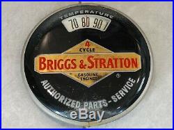 Vintage Briggs & Stratton Thermometer Sign Reverse Painted! Original Sign