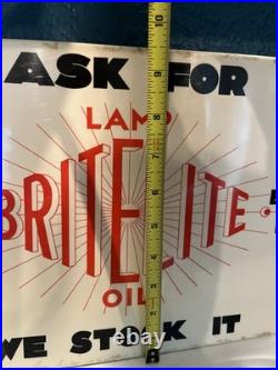 Vintage Britelite Oil Porcelain Enamel Sign From Glassgow 14.5 X 10 Ex Cond