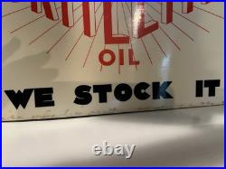 Vintage Britelite Oil Porcelain Enamel Sign From Glassgow 14.5 X 10 Ex Cond