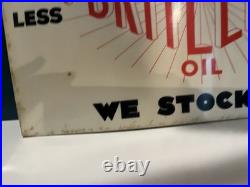 Vintage Britelite Oil Porcelain Enamel Sign From Glassgow 14.5 X 10 Ex Cond