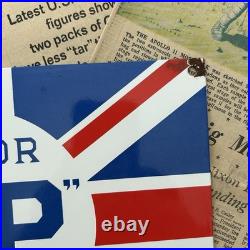 Vintage British Petroleum Motor Bp Spirit 8x12 Inches Porcelain Enamel Sign