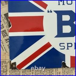 Vintage British Petroleum Motor Bp Spirit 8x12 Inches Porcelain Enamel Sign