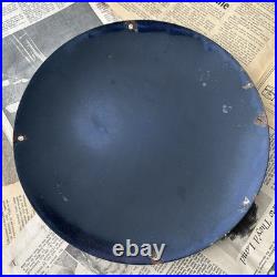 Vintage British Petroleum Motor Spirit 12 Inch Convex Porcelain Enamel Sign