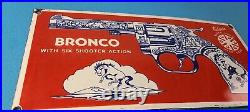 Vintage Bronco Kilgore Toys Sign Porcelain Advertisement Store Gas Pump Sign