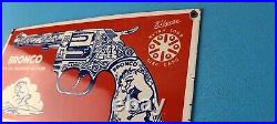 Vintage Bronco Kilgore Toys Sign Porcelain Advertisement Store Gas Pump Sign