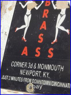 Vintage Brothel Porcelain Sign Old Brass Gentelmans Club Cincinnati Women Bar