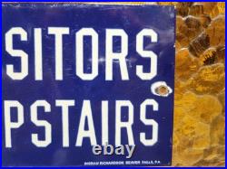 Vintage Brothel Porcelain Sign Old Hotel No Men Allowed Upstairs Sailor Navy USA