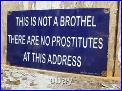 Vintage Brothel Porcelain Sign Rare Old Gentelmens Club Bar House London England