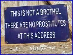 Vintage Brothel Porcelain Sign Rare Old Gentelmens Club Bar House London England