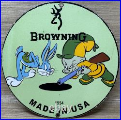 Vintage Browning Rifles Porcelain Sign Dealership Oil Gas Hunting Cabela's Gun