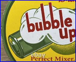 Vintage Bubble Up Soda Porcelain Sign Gas Station Pump Motor Oil Service 7up