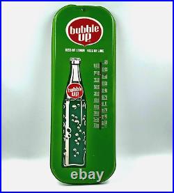 Vintage Bubble Up Soda Thermometer Metal Advertising Sign Soft Drinks Man Cave