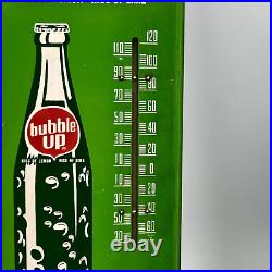 Vintage Bubble Up Soda Thermometer Metal Advertising Sign Soft Drinks Man Cave