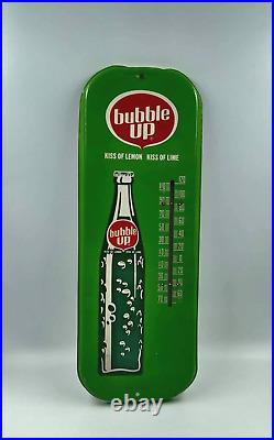 Vintage Bubble Up Soda Thermometer Metal Advertising Sign Soft Drinks Man Cave