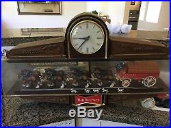 Vintage Budweiser Clydesdale 2 sided clock light sign advertisement