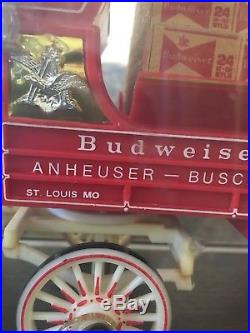 Vintage Budweiser Clydesdale 2 sided clock light sign advertisement