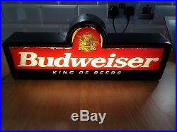 Vintage Budweiser Illuminated Bar Top Pub Sign Beer Advertising Light