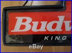 Vintage Budweiser Illuminated Bar Top Pub Sign Beer Advertising Light