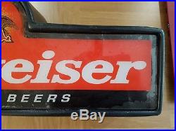 Vintage Budweiser Illuminated Bar Top Pub Sign Beer Advertising Light