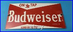 Vintage Budweiser Sign Beer Adult Beverage Anheuser Busch Porcelain Sign