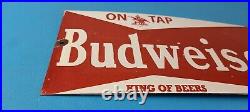 Vintage Budweiser Sign Beer Adult Beverage Anheuser Busch Porcelain Sign