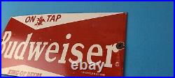 Vintage Budweiser Sign Beer Adult Beverage Anheuser Busch Porcelain Sign