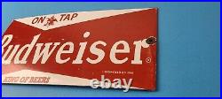 Vintage Budweiser Sign Beer Adult Beverage Anheuser Busch Porcelain Sign