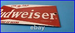 Vintage Budweiser Sign Beer Adult Beverage Anheuser Busch Porcelain Sign