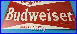 Vintage Budweiser Sign Beer Adult Beverage Anheuser Busch Porcelain Sign