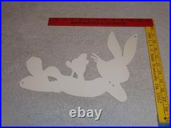 Vintage Bugs Bunny With Carrot Porcelain Metal Cartoon Tv Show Looney Tunes Sign