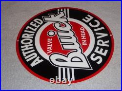 Vintage Buick Valve In Head Authorized Service Porcelain Metal Gasoline Oil Sign