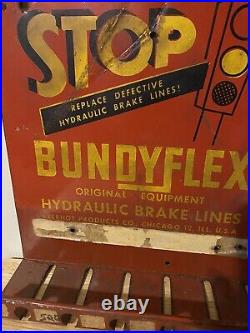 Vintage Bundyflex Hydraulic Brake Lines Advertising Display sign gas hot rod