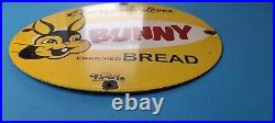 Vintage Bunny Bread Porcelain Gas Pump 12 General Store Grocery Store Sign
