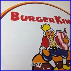 Vintage Burger King Porcelain Fast Food Burgers Diner Gas Pump Drive Thru Sign Vintage Burger King Porcelain Fast Food Burgers Diner Gas Pump Drive Thru Sign