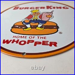 Vintage Burger King Porcelain Fast Food Burgers Diner Gas Pump Drive Thru Sign Vintage Burger King Porcelain Fast Food Burgers Diner Gas Pump Drive Thru Sign