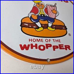 Vintage Burger King Porcelain Fast Food Burgers Diner Gas Pump Drive Thru Sign Vintage Burger King Porcelain Fast Food Burgers Diner Gas Pump Drive Thru Sign