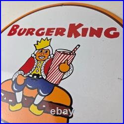Vintage Burger King Porcelain Fast Food Burgers Diner Gas Pump Drive Thru Sign Vintage Burger King Porcelain Fast Food Burgers Diner Gas Pump Drive Thru Sign
