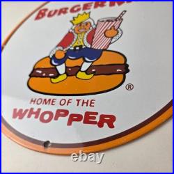 Vintage Burger King Porcelain Fast Food Burgers Diner Gas Pump Drive Thru Sign Vintage Burger King Porcelain Fast Food Burgers Diner Gas Pump Drive Thru Sign