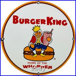 Vintage Burger King Porcelain Sign Fast Food Gas Station Pepsi Dew Mcdonalds
