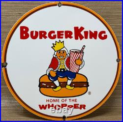 Vintage Burger King Porcelain Sign Fast Food Gas Station Pepsi Dew Mcdonalds