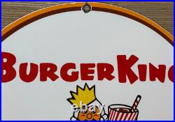 Vintage Burger King Porcelain Sign Fast Food Gas Station Pepsi Dew Mcdonalds