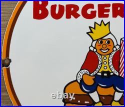 Vintage Burger King Porcelain Sign Fast Food Gas Station Pepsi Dew Mcdonalds