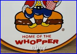 Vintage Burger King Porcelain Sign Fast Food Gas Station Pepsi Dew Mcdonalds