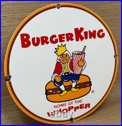 Vintage Burger King Porcelain Sign Fast Food Gas Station Pepsi Dew Mcdonalds