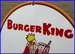 Vintage Burger King Porcelain Sign Fast Food Gas Station Pepsi Dew Mcdonalds
