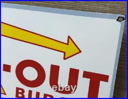 Vintage Burger King Porcelain Sign Fast Food Gas Station Pepsi Dew Mcdonalds